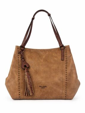 Darcy Marks London Vintage Tote Bag Brown Faux Leather Shoulder Bag